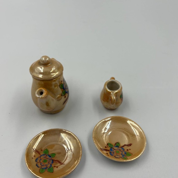 Vintage Miniature Tea Set Pitcher Sugar Cup Saucer Made In Occupies Japan - Picture 8 of 9